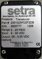 Setra Systems, 2301025PD2F2DB, Wet-Wet Pressure Transducer