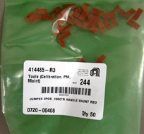 Applied Materials, 0720-00408, Jumper, 2POS .100CTR Handle Shunt Red